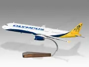 Airbus A321 Olympus Airways Desk Wood Airplane New Model Large Scale 1/100