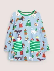 Mini Boden Festive Tunic Dog Guinea Pig Cat Jersey Pocket NWT New 5-6