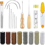 31Pcs Leather Waxed Thread Craft Tool DIY Sewing Accessories Leather Hand Sewing Needles for Leather Carpet Canvas DIY Sewing