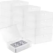 12Pcs Plastic Card Storage Box Organizer - Clear Case With Lid for Gaming Cards, Portable Playing Deck Holder