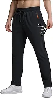 [Generic] Men Summer Athletic Pants Drawstring Elastic Waist Casual Trousers Regular Fit Lightweight Quick Dry Athletic Sport Pant