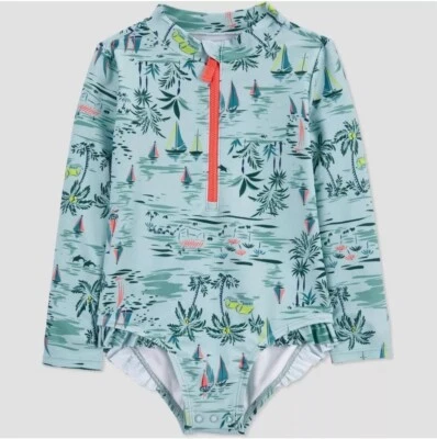 Carter's Just One You® Toddler Girls' Scenic One Piece Rash Guard - Green 12M