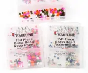 HARELINE 150 PIECE BRASS BEAD ASSORTMENT. FLY TYING, CRAFTS. YOU PICK COLOR. NEW