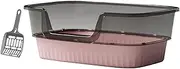 Stgfyxgs Open Cat Litter Box, Sandbox, Litter Box, Kitten Litter Box for Small and Large Cats, Lowered Front for Kittens, Hamsters, Pink