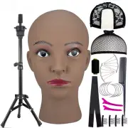 Bald Mannequin Head Model For Wig Making Hats Display Stand Holder
