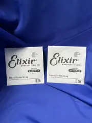 2 Elixir .026 Nanoweb Ultra-Thin Coat Nickel Wound Individual Electric Strings