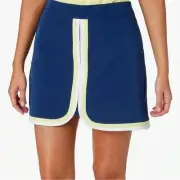 NEW Lady Hagen Womens Twilight Black Purple Tux Sripe Zip Golf Skort Skirt 8 NWT