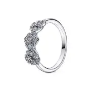 Pandora 190786C01-54 Triple Pansy Flower Ring - Sterling Silver, Size 54
