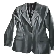 Devon-Aire Concour Show Coat Jacket Gray Pinstripe Ladies 14 R