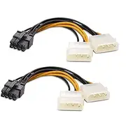 Cable Matters 2-Pack 8-Pin PCIe to Molex (2X) Power Cable 4 Inches / 10cm