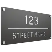 ProtectorAl 580 x 280mm Dark Charcoal ACM Cut Through Custom House Sign