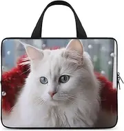Laptop Case Sleeve Shockproof Computer Carrying Bag Cute White Cat Notebook Case Cover Laptop Bag Water Resistant Computer Cases Tablet Briefcase for Travel Business 13 Inch