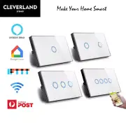 AU Approved Smart wifi Touch Light Switch Glass Panel BLUE LED Google Alexa APP