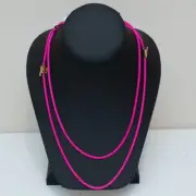 New DAVID YURMAN Ladies Bel Aire Box Chain 41" Toggle Necklace in Neon Hot Pink