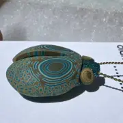 Joyce Fritz Yipes Studio Handmade Teal Bug Brooch Pin 2011 Unusual! *NEW