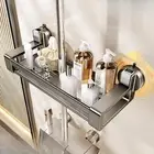 Shower Shelf Suction Cup Sponge Holder Toiletry Storage Rack Slide Bar Shelf