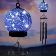 Wind Chimes Outdoor Solar Lights, 42 Inch Large Sympathy Chime 15 Blue LEDs C...