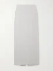 [WARDROBE.NYC] WARDROBE.NYC - Grain De Poudre Wool Maxi Skirt - Gray - large large Gray
