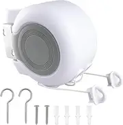 Retractable ClothesIines 2x49 Feet Outdoor Indoor, Dual Heavy Duty ClothesIines for Laundry Drying, Wall-Mounted Portable Easy Installation Washing Lines Rope (White-98FT)