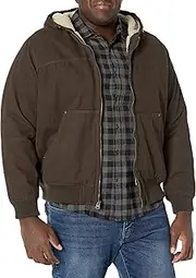 [Levi's] Men's Tall Cotton Canvas Workwear Hoody Bomber with Full Sherpa Lining