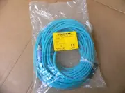 Turck Rssd Rj45s 441-20M Double Ended Cordset, M12, 4 Pin Male, Ethernet, 20M
