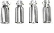 4pcs/lot Exhaust Tip Compatible For BMW M3 E9x E90 E92 E93 80MM GLOSS BLACK Carbon Fiber EXHAUST TIPS 190mm Muffler Tips(Silver)