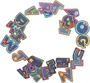 Veemoon 26pcs Embroidered Alphabet Patches Iron on Clothing Decorative Patches Sew on Letter for Jeans Jackets