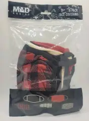 5-Pack of Plaid Polyester Face Masks in Multi-Colors, Bundle Up With Style