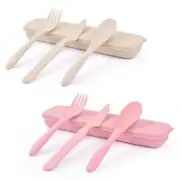 Travel Cutlery Set with Case Utensils Plastic Cutlery Set Camping Cutlery Set