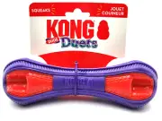 KONG Duets Duos Bone Medium Squeaky Easy Grip Dog Fetch Toy 7"