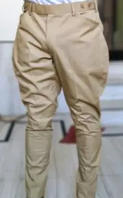 Men Jpdhpuri Beige Horse Riding Trousers Hinting Baggy Breeches Sports Pants