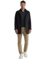 [Oxford] Dunbar Herringbone Wool Coat in Chocolate