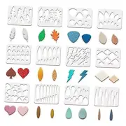 12Pcs Reusables Making Template, Leather Templates 10x8 inch Plastic Earring