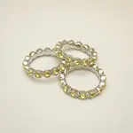 3-PC. SET RING W/LYELLOW CRYSTAL-RHODIUM 套戒 鋯石 白金色 (17MM)