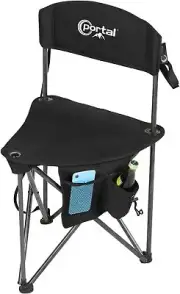 PORTAL Extra Large Quick Folding Tripod Stool with 62 x 0.2 x 0.2", Black