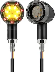 Bullet Style Motorcycle Turn Signals - Retro Bullet Style Switchback Indicators | Bright Running Lights With Brake Light Function, Fit LED Blinkers For, Cruiser And Classic Bikes