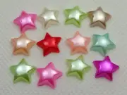 200 Mixed Color Acrylic Half Pearl Star Flatback Beads 10mm Bow Center No Hole