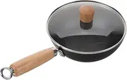Small Wok Frying Pan Non Stick Cooker with Lid Japanese Style Kitchenware for Frying Steaming and Cooking for Induction and Electric Stoves