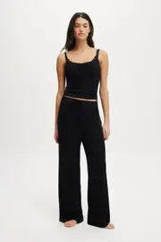 [Body] Body - Sleep Recovery Wide Leg Pant - True black XS TRUE BLACK