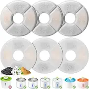 Activated Carbon Filter Cat Fountain Accessories - Pack of 6 for 1.6-2.4 L | MOXTOYU Water Filter with 3 Cleaning Levels