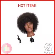 100% Human Hair Mannequin Head Hairdresser Training Head Manikin Cosmetology Dol