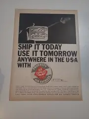 Priority Air Express Print Ad 1962 8x11 Vintage