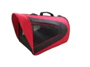 Pet Life B7RDMD Red Folding Zippered Sporty Mesh Carrier - Medium