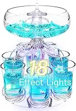Shot Dispenser Party Drink Dispenser with 6 Shot Glasses Set + 18 Effects Lights Touchless Liquor Dispenser for Beverage | Cider | Cocktail - Fun Bar Accessories Home Gifts (V2+LED)