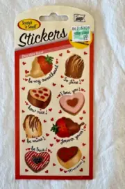 Vtg Mello Smello Scratch & Sniff Smell Stickers Chocolates Candy NIP 1 Sheet