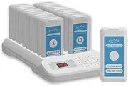 Restaurant Pager System,20 Restaurant Waiting Buzzers,Wireless Calling System Social Distancing Keeping Pagers 500-800m w/Vibration,Flash & Buzzer,Waterproof Touch Keyboard,for Food Truck