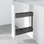 Nero Kitchen Pull-Out Cupboard Organiser - Suits 150mm Cupboard - Left Side Mounted