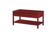 Wyatt Walker Open Shelf Coffee W/ 2-Drawers Table - Red