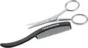 Tweezerman G.E.A.R. Moustache Scissors and Comb Model No. 72031-MG, Black