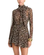 Ronny Kobo Carlotta Leopard Print Mini Dress